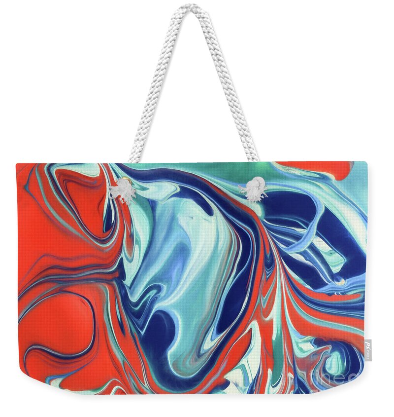 Abstract Weekender Tote Bag featuring the painting Dog years by Patti Schulze