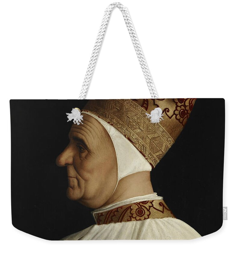 15th Century Painters Weekender Tote Bag featuring the painting Doge Giovanni Mocenigo by Gentile Bellini