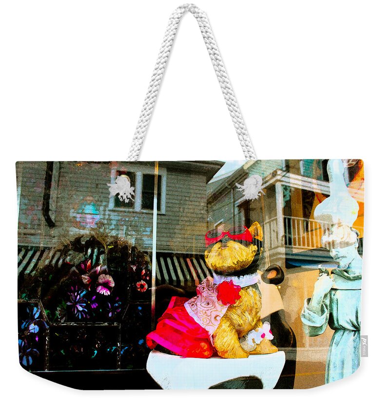 Provicetown Weekender Tote Bag featuring the photograph Doggie in the Window by Susan Vineyard