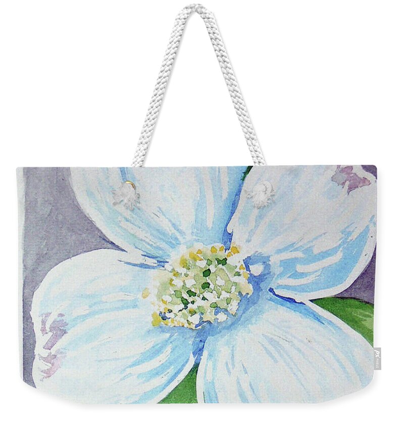  Weekender Tote Bag featuring the painting Dogwood Bloom by Loretta Nash