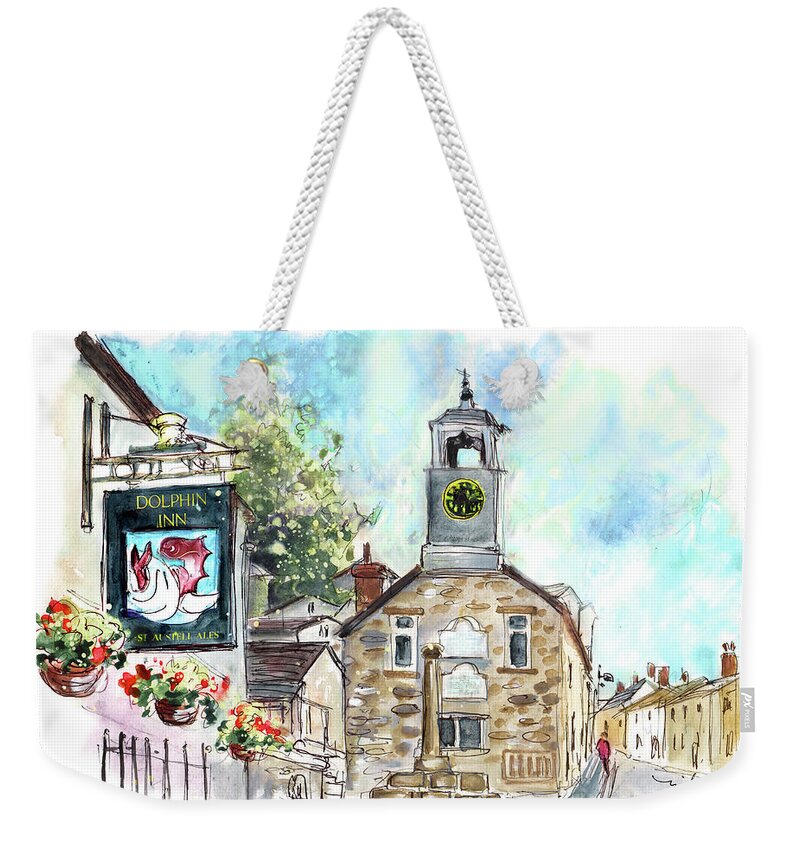 Travel Weekender Tote Bag featuring the painting Dolphin Inn In Grampound by Miki De Goodaboom