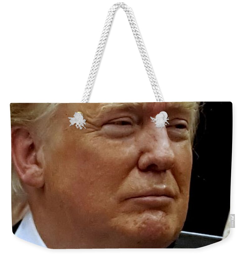 Donald Trump Weekender Tote Bag featuring the photograph Donald J. Trump, Never Let Them See You Sweat by Dani McEvoy