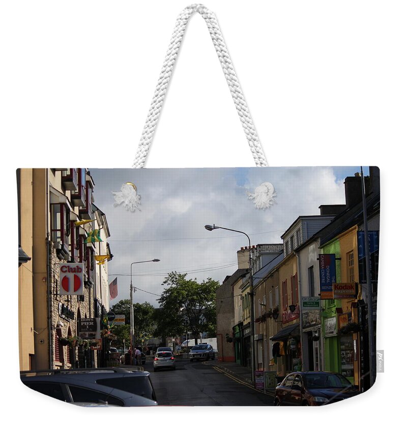 Street Weekender Tote Bag featuring the photograph Donegal Town 4118 by John Moyer