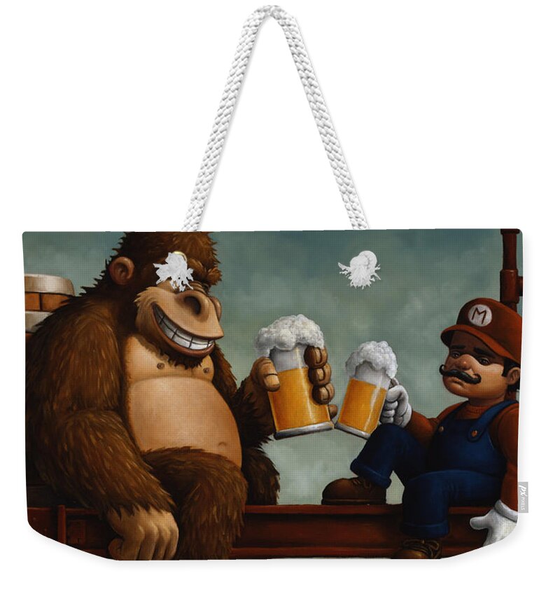 Donkey Kong Weekender Tote Bag featuring the digital art Donkey Kong by Maye Loeser