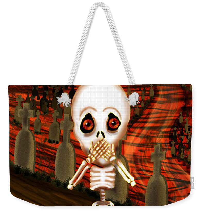 Halloween Weekender Tote Bag featuring the painting Don't Scream by Rene Lopez