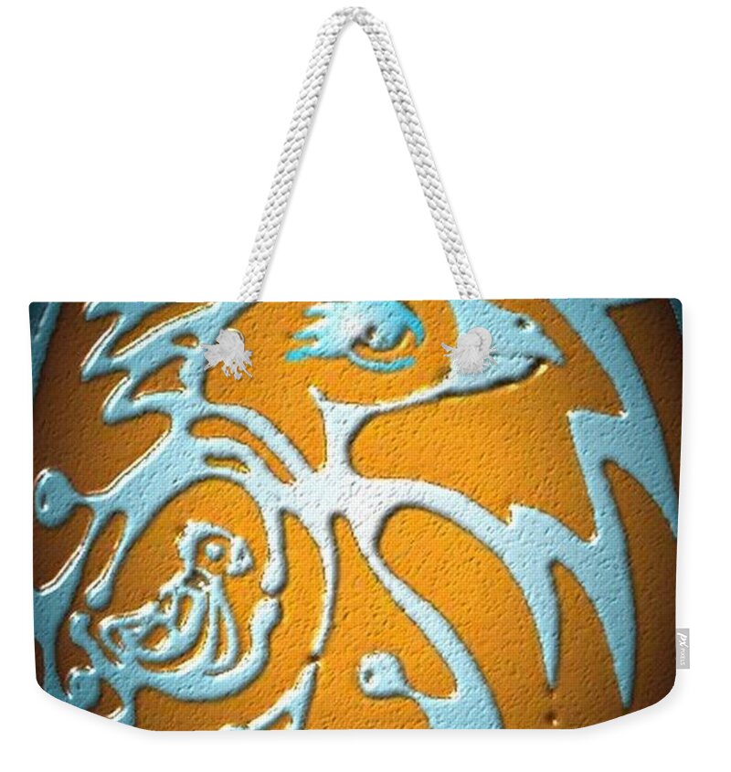 Egg Weekender Tote Bag featuring the digital art Doodle egg by Darren Cannell