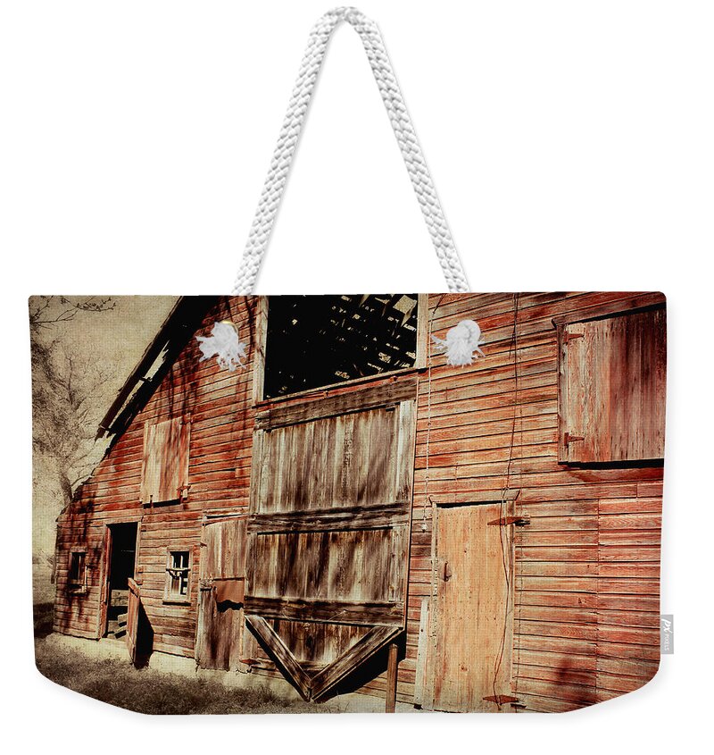  Barn Weekender Tote Bag featuring the photograph Doors Open by Julie Hamilton