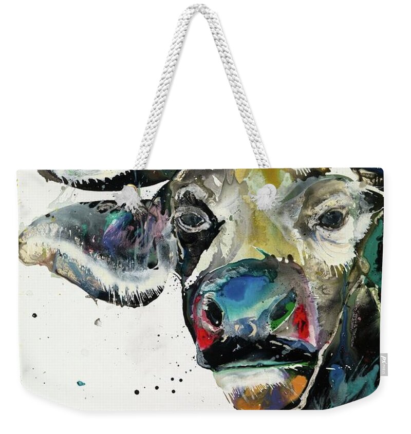 Buffalo Weekender Tote Bag featuring the painting Doppelganger by Kasha Ritter