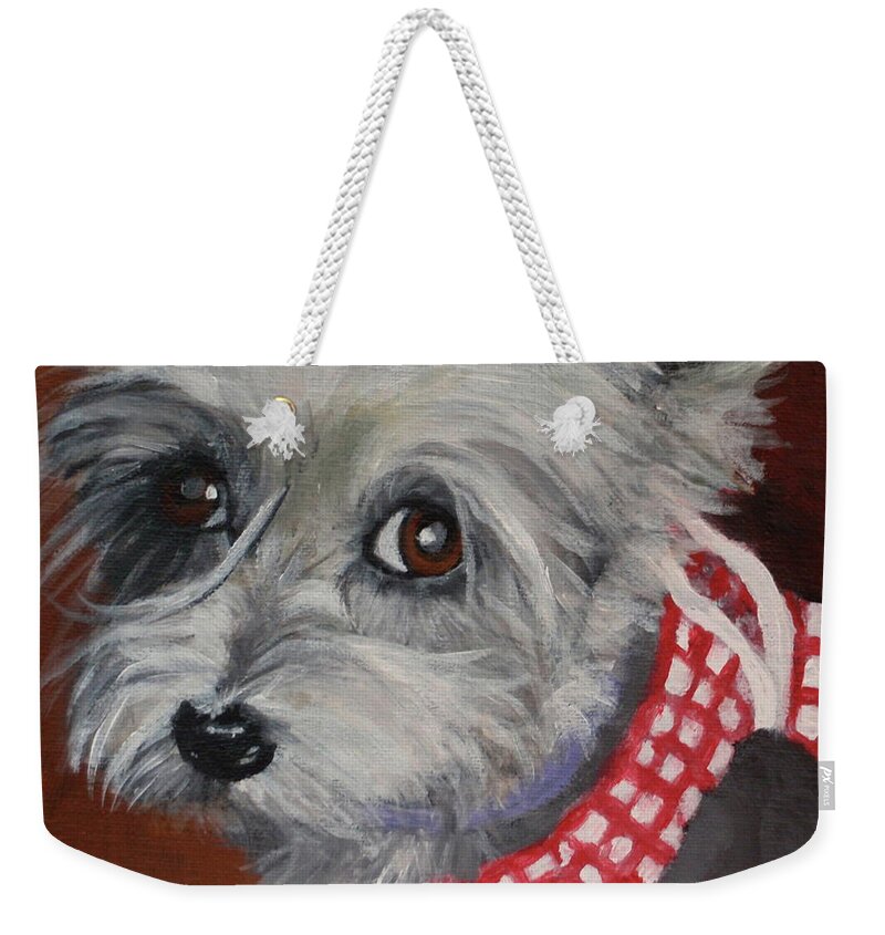 Little Dog Weekender Tote Bag featuring the painting Dorothy by Carol Russell