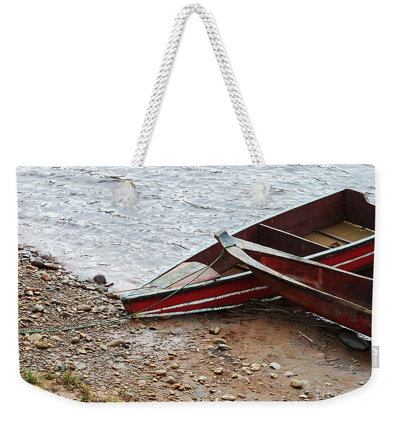 Boats Weekender Tote Bag featuring the photograph Dos Barcos by Kathy McClure
