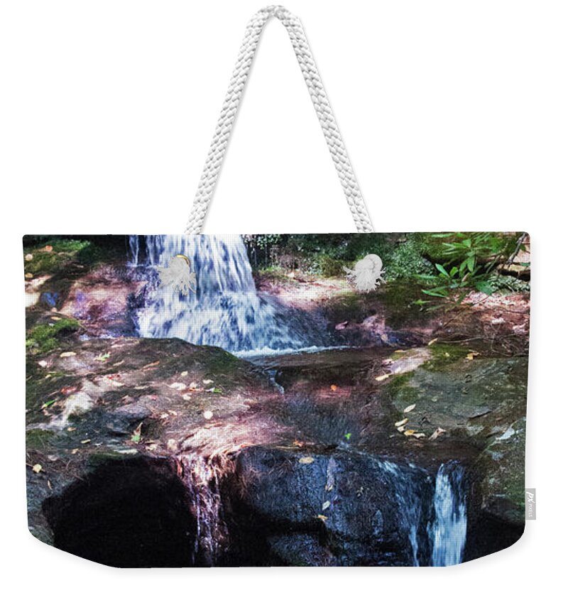 Nature Weekender Tote Bag featuring the photograph Double Falls by Kay Lovingood
