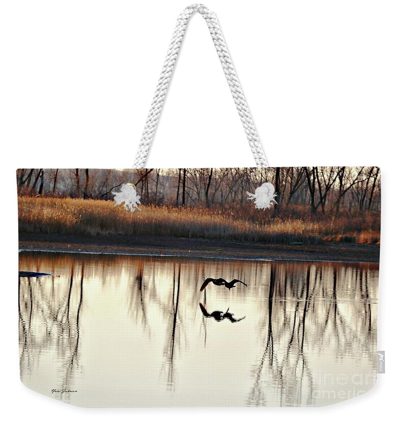Reflection Weekender Tote Bag featuring the photograph Double Reflection by Yumi Johnson