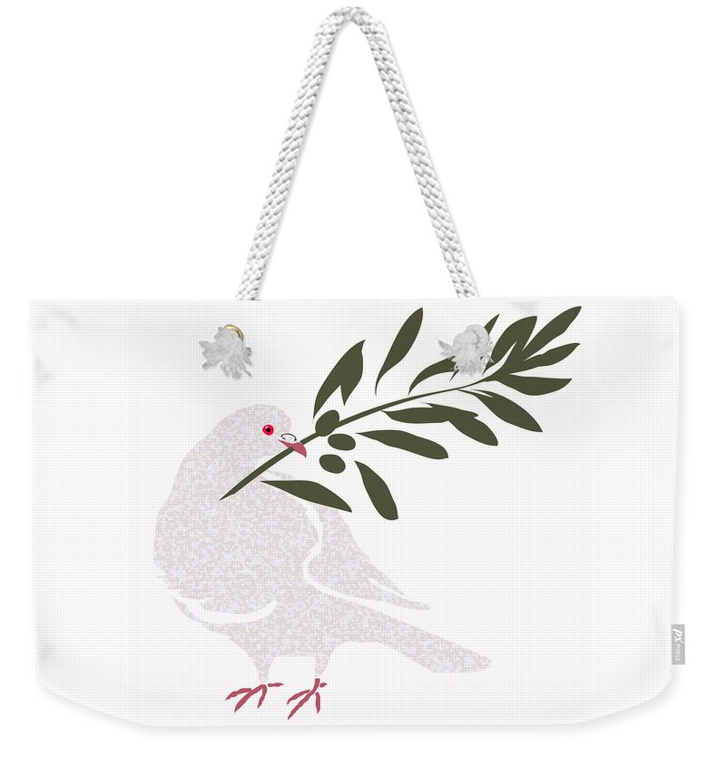 Dove Of Peace Weekender Tote Bag featuring the digital art Dove of Peace by Attila Meszlenyi