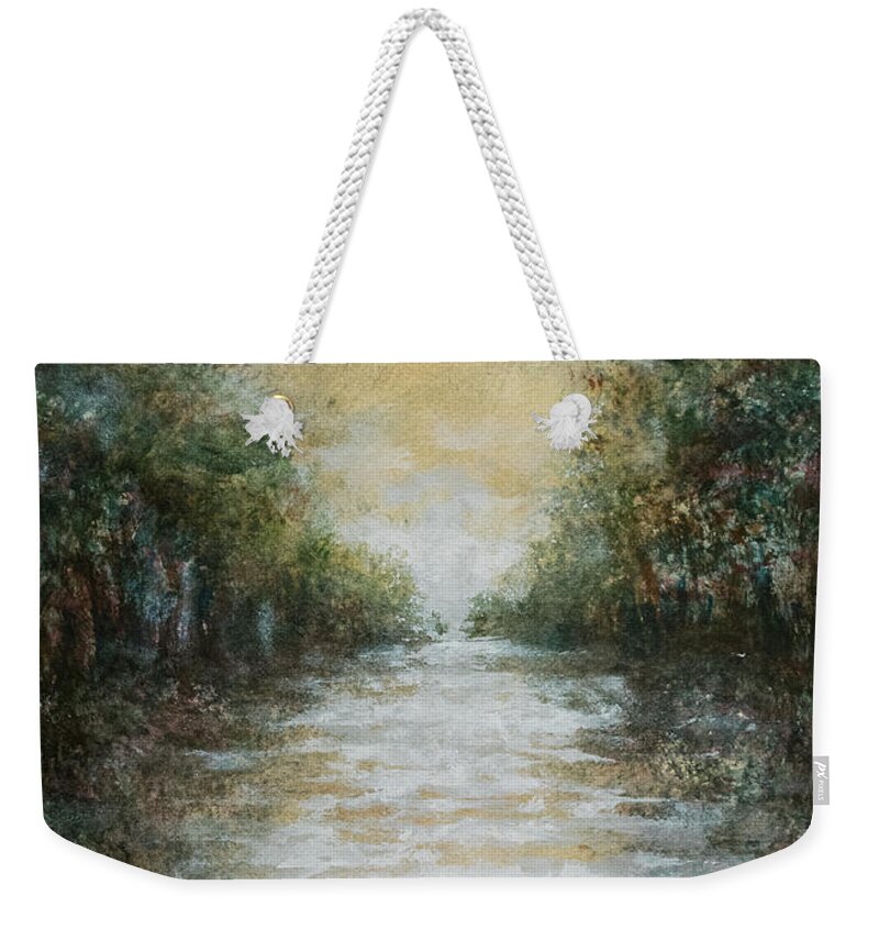 Landscape Weekender Tote Bag featuring the painting Down da Bayou by Francelle Theriot