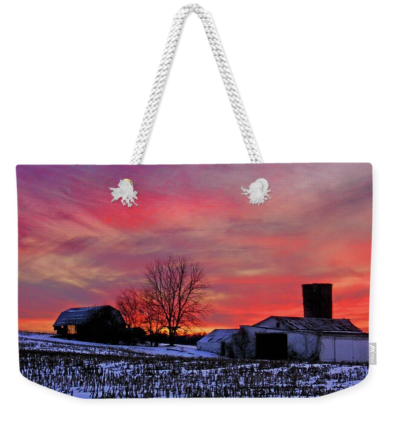 Rural Weekender Tote Bag featuring the photograph Down the Street from Daranya's House by Steve Karol