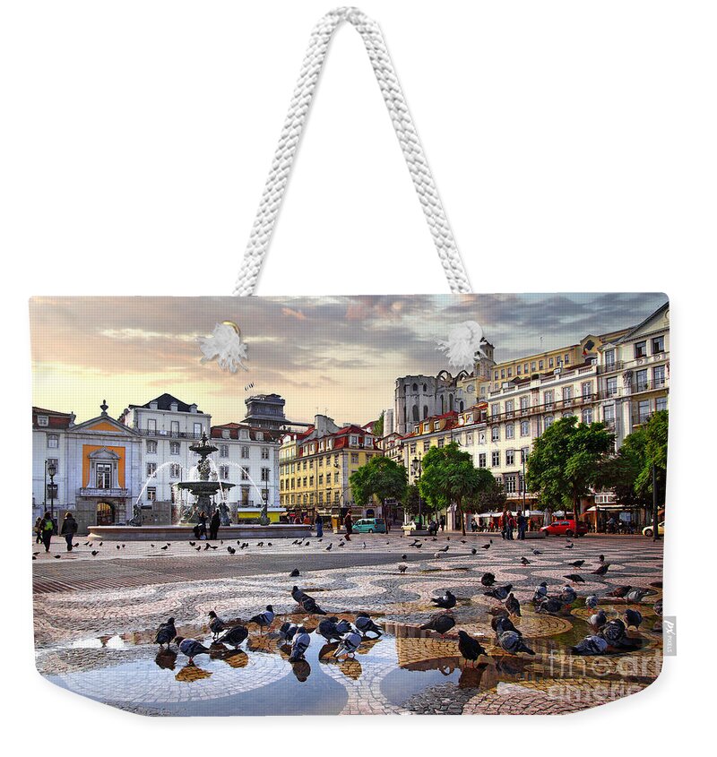 Ancient Weekender Tote Bag featuring the photograph Downtown Lisbon by Carlos Caetano