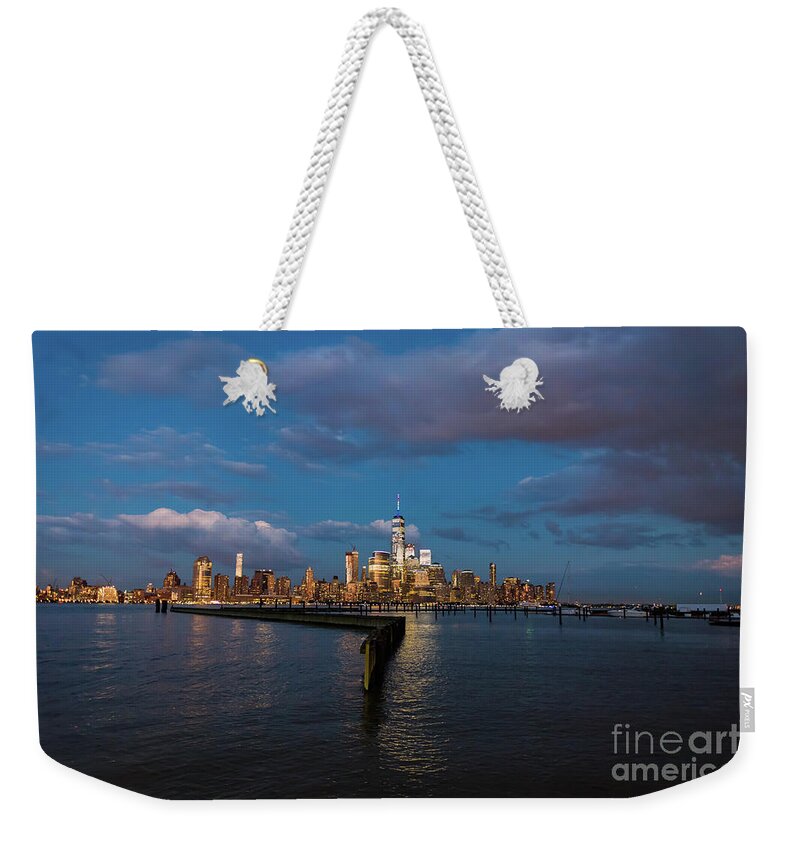 Manhattan Weekender Tote Bag featuring the photograph Downtown Manhattan by Zawhaus Photography