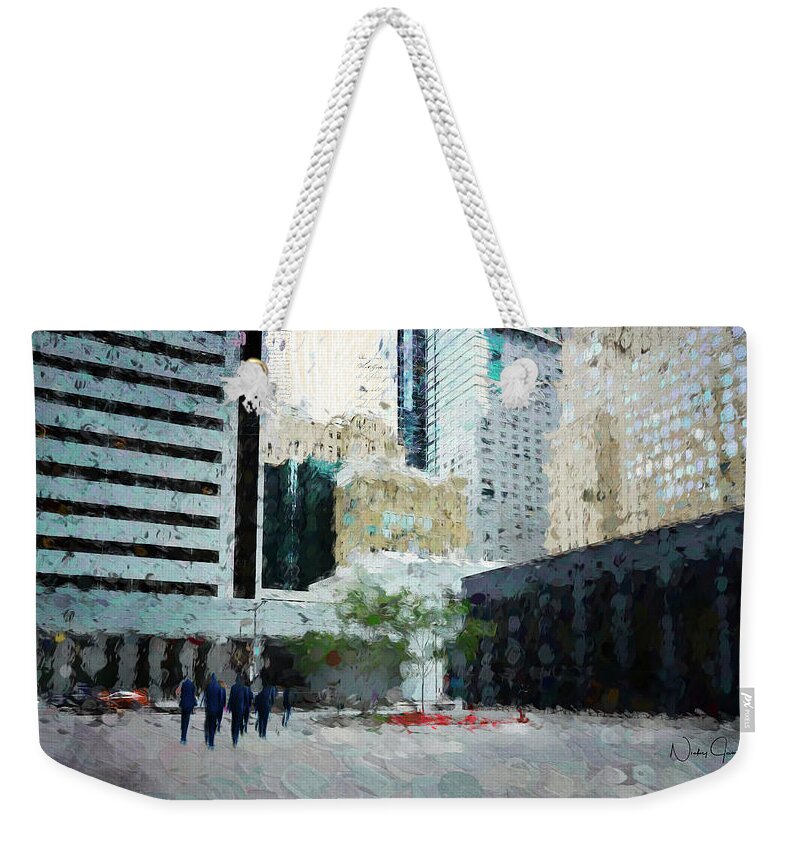 Toronto Weekender Tote Bag featuring the digital art Downtown by Nicky Jameson