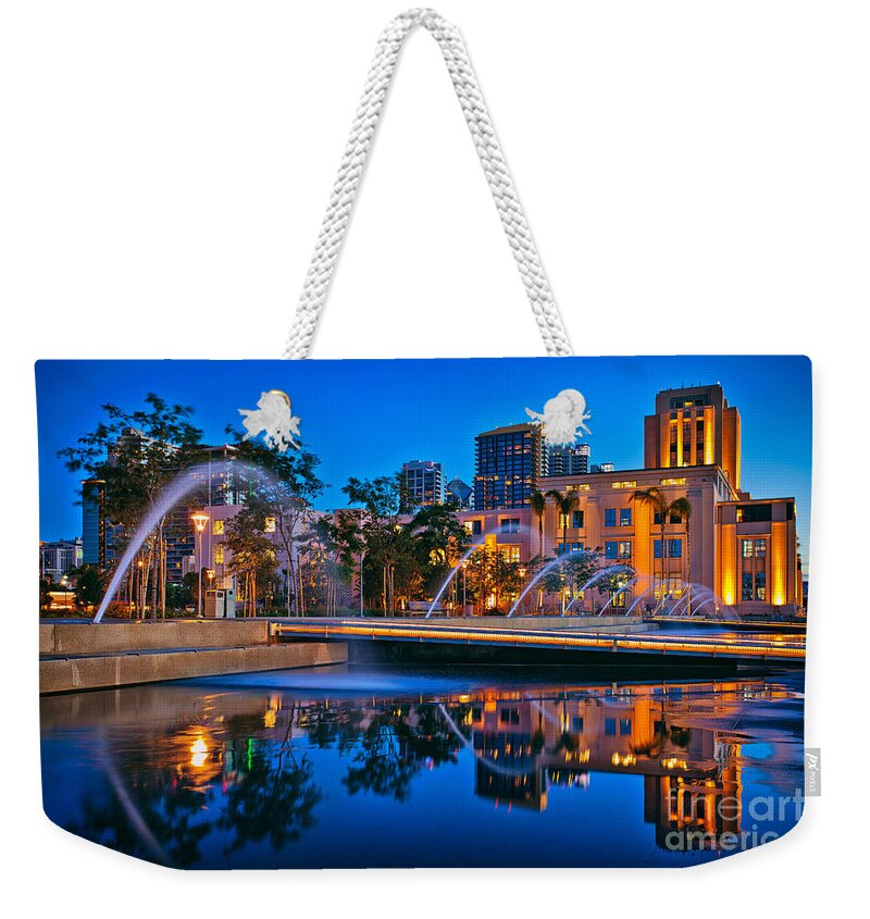 San Diego Weekender Tote Bag featuring the photograph Downtown San Diego Waterfront Park by Sam Antonio