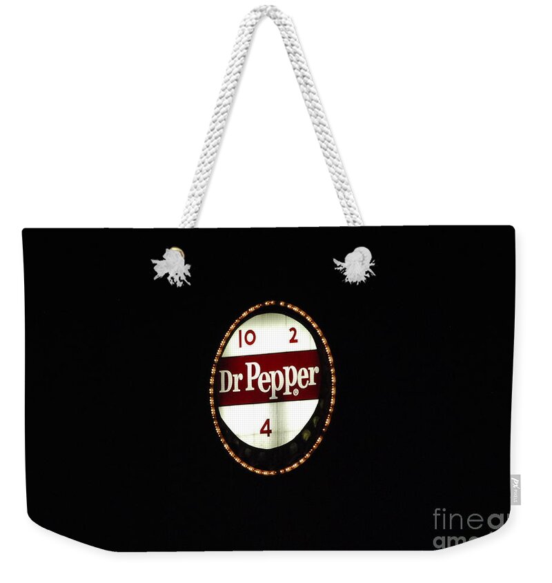 Clock Weekender Tote Bag featuring the photograph Dr time by Eric Liller
