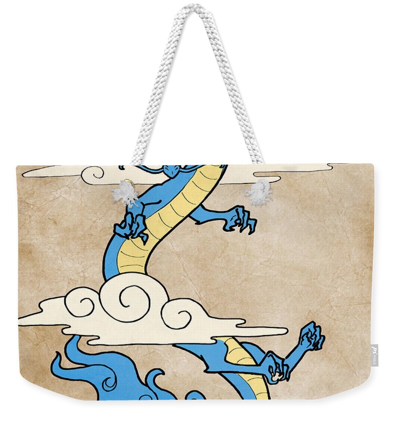 Dragon Weekender Tote Bag featuring the digital art Dragon Cloud by Brandy Woods