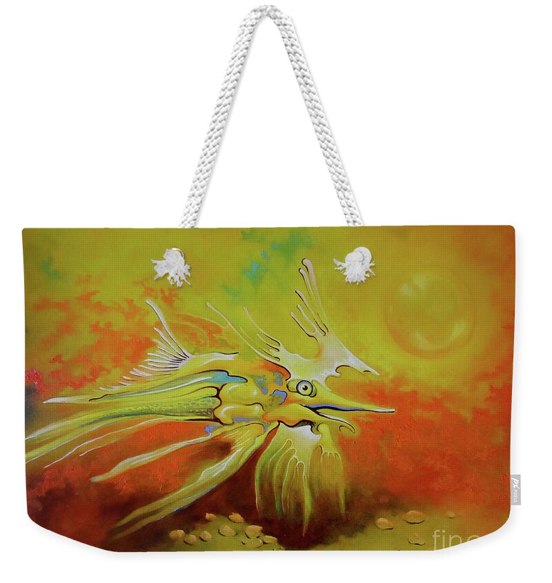 Animals Weekender Tote Bag featuring the painting Dragonfish by Alexa Szlavics