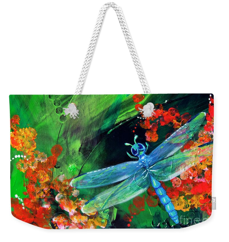 Acrylic Weekender Tote Bag featuring the painting Dragon's Lair by Tracy L Teeter