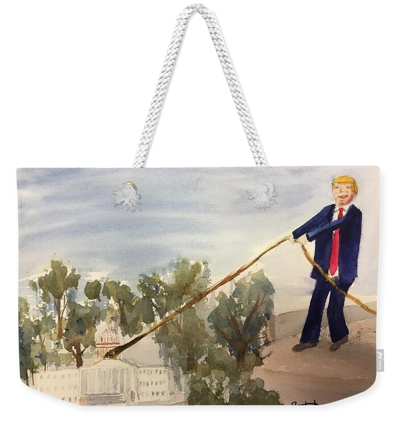 President Weekender Tote Bag featuring the painting Draining the Swamp by David Bartsch