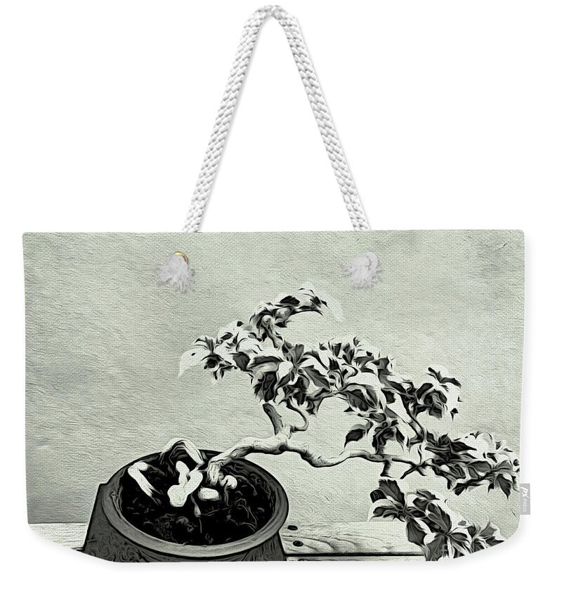 Bonsai Weekender Tote Bag featuring the photograph Bonsai Lovers Gift - Dramatic Bonsai by Onedayoneimage Photography