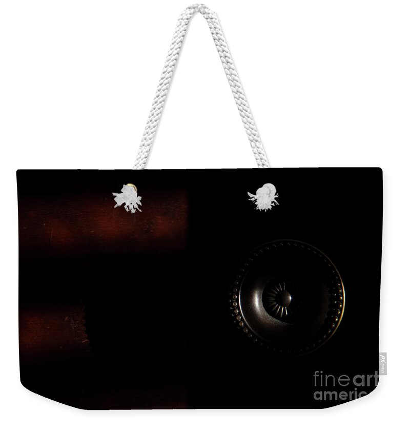 Wood Grain Weekender Tote Bag featuring the photograph Drawer Knob 0063 by Steve Somerville