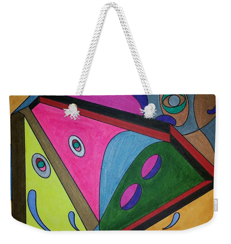 Geometric Art Weekender Tote Bag featuring the glass art Dream 199 by S S-ray