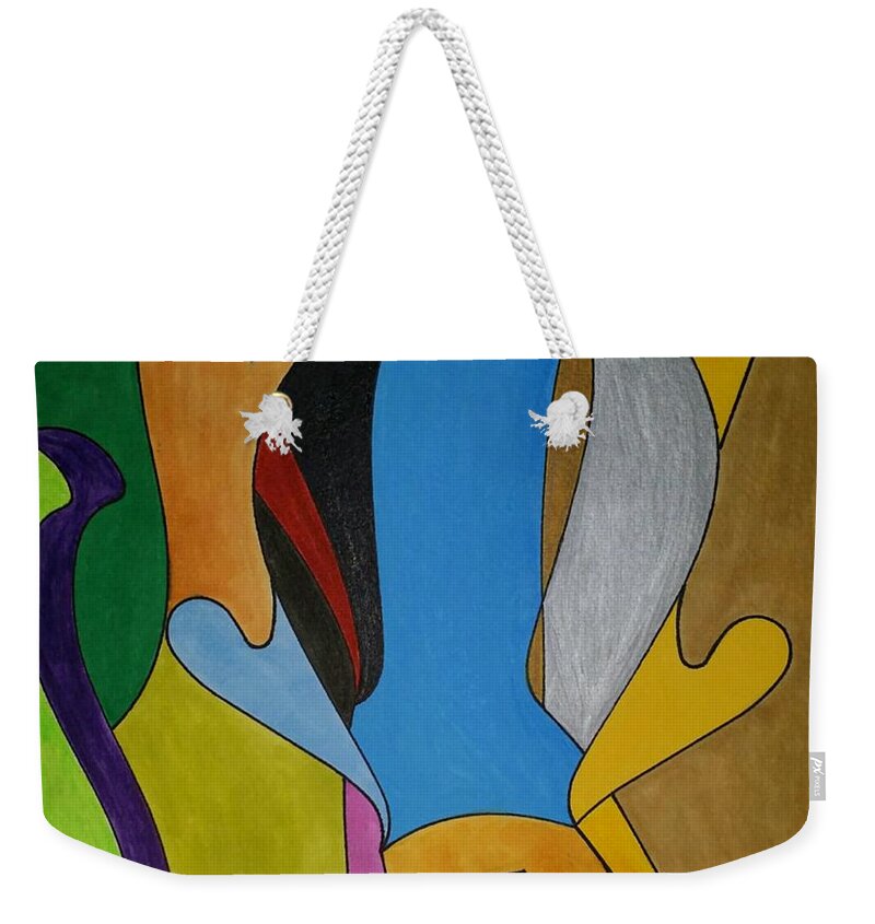 Geometric Art Weekender Tote Bag featuring the painting Dream 292 by S S-ray