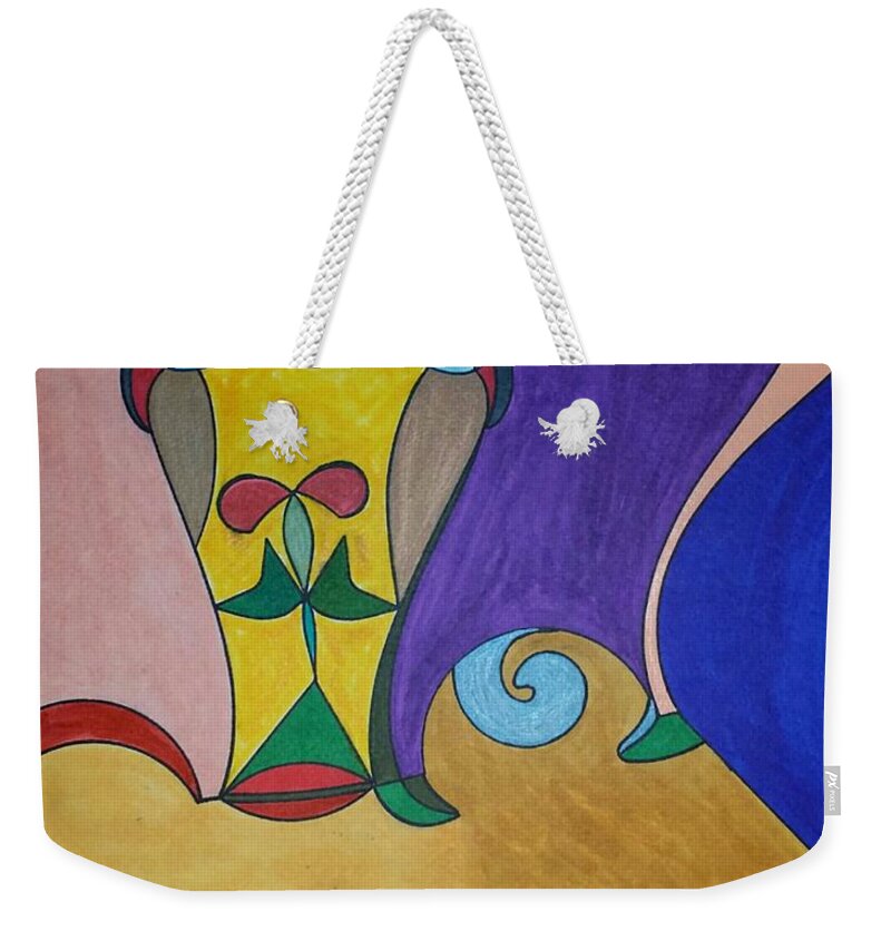 Geometric Art Weekender Tote Bag featuring the painting Dream 301 by S S-ray