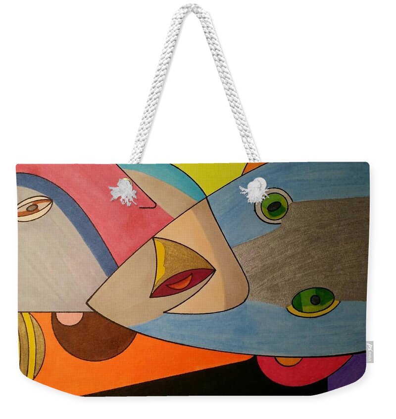 Geo - Organic Art Weekender Tote Bag featuring the painting Dream 334 by S S-ray