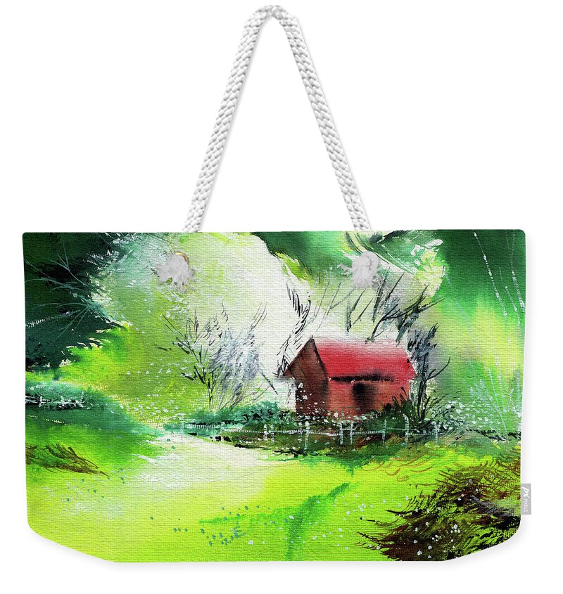 Nature Weekender Tote Bag featuring the painting Dream House 3 by Anil Nene