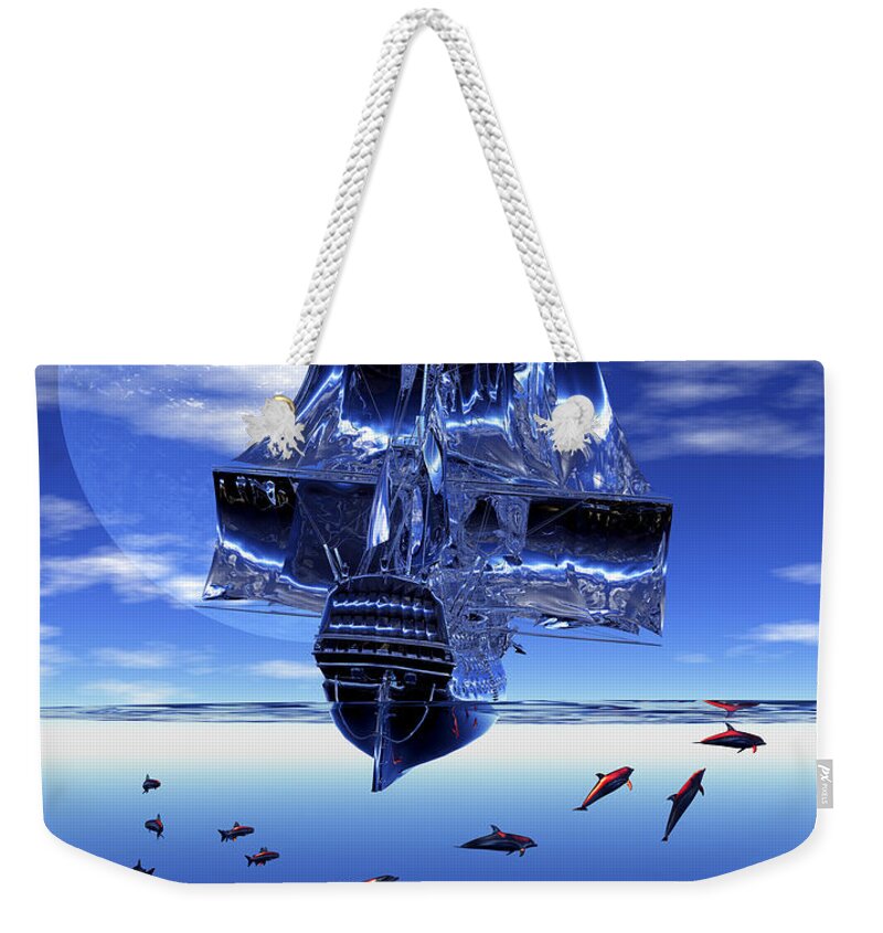 Tall Ship Weekender Tote Bag featuring the digital art Dream Sea Voyager by Claude McCoy