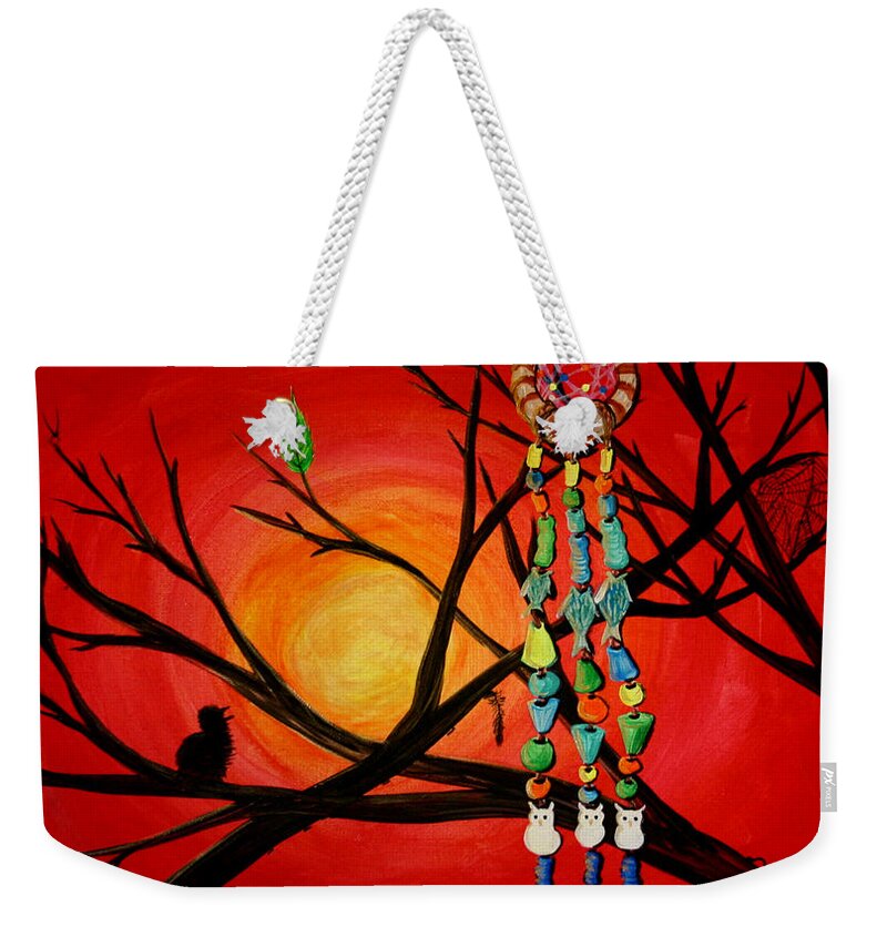 Dream Weekender Tote Bag featuring the painting Dream Window 923 by M E
