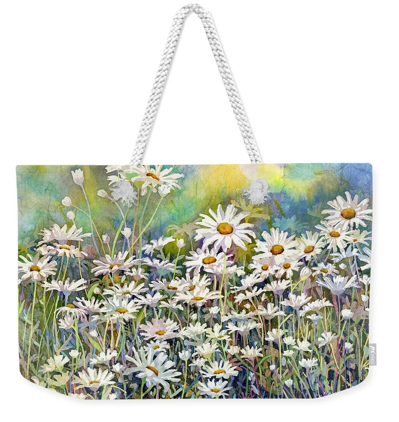 Daisy Weekender Tote Bag featuring the painting Dreaming Daisies by Hailey E Herrera