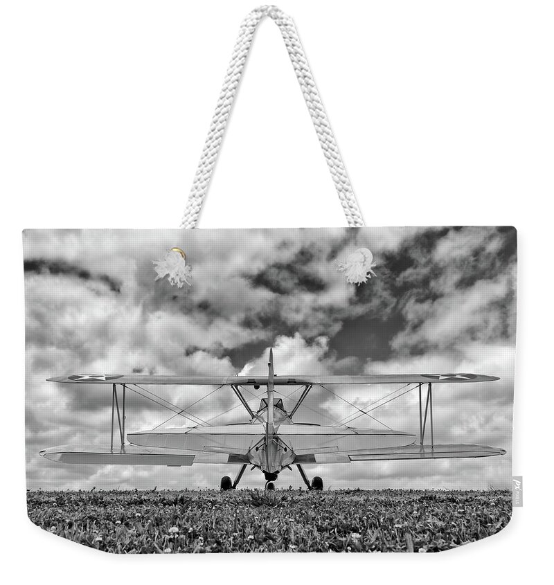 2012 Weekender Tote Bag featuring the photograph Dreaming of Flight, in Black and White by Chris Buff