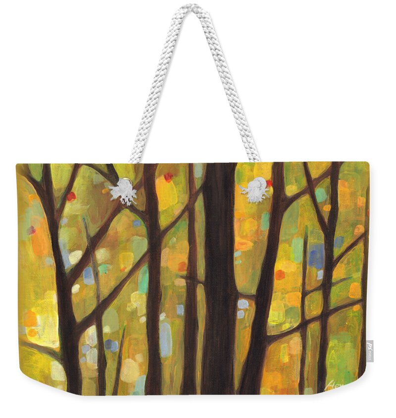 Dreaming Weekender Tote Bag featuring the painting Dreaming Trees 1 by Hailey E Herrera