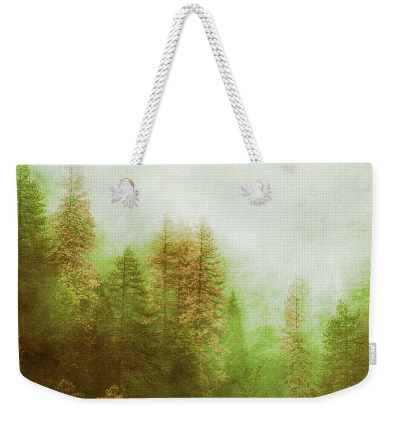 Nature Weekender Tote Bag featuring the digital art Dreamy Summer Forest by Klara Acel