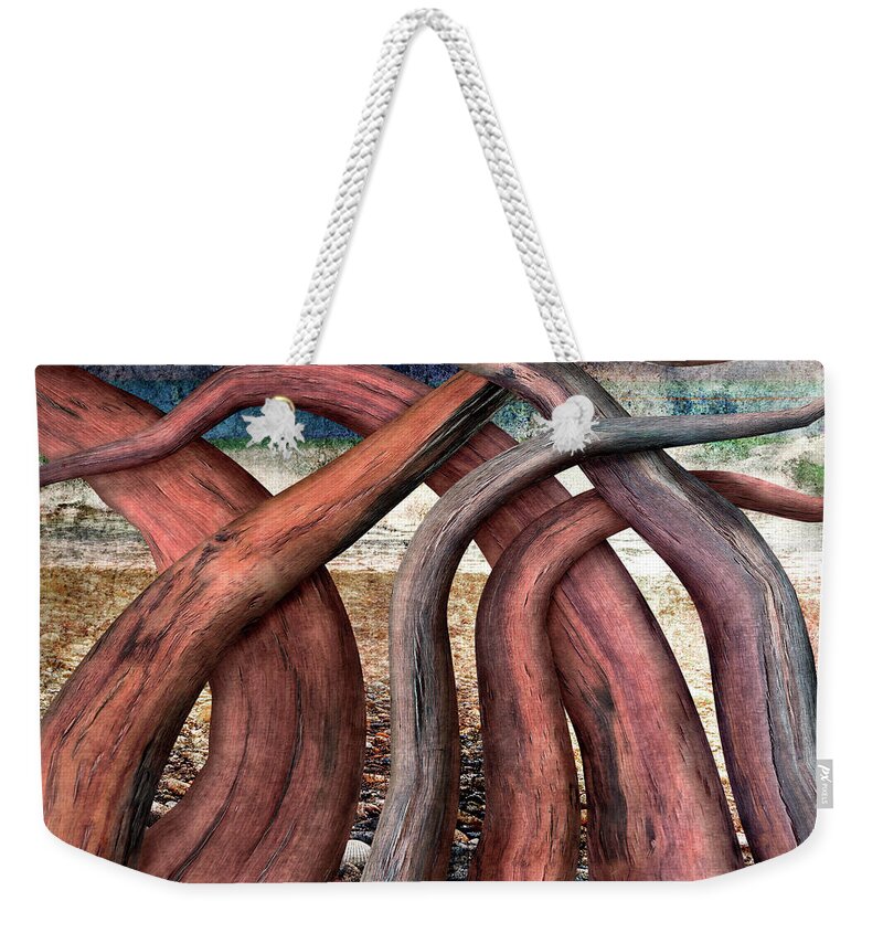 Driftwood Weekender Tote Bag featuring the digital art Driftwood by Ken Taylor