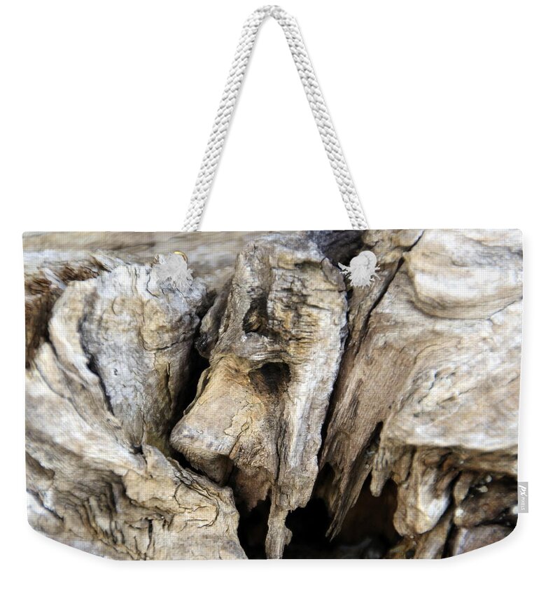 Horizontal Weekender Tote Bag featuring the photograph Driftwood Nature's Art by Valerie Collins