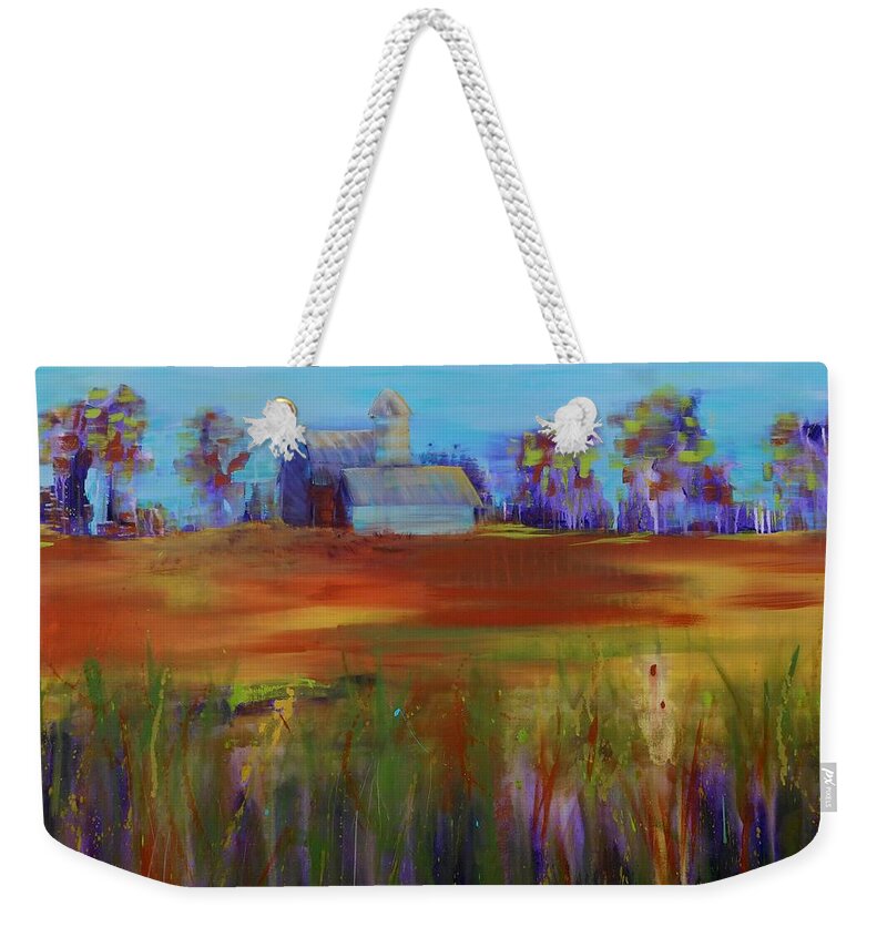 Farm Weekender Tote Bag featuring the painting Drive-By View by Terri Einer