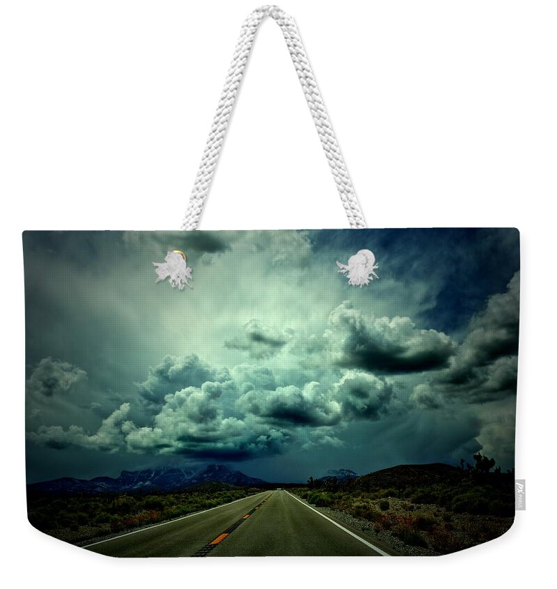 Clouds Weekender Tote Bag featuring the photograph Drive On by Mark Ross