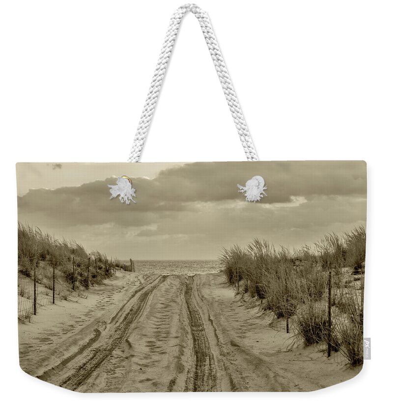 Beach Weekender Tote Bag featuring the photograph Drive To The Ocean by Cathy Kovarik
