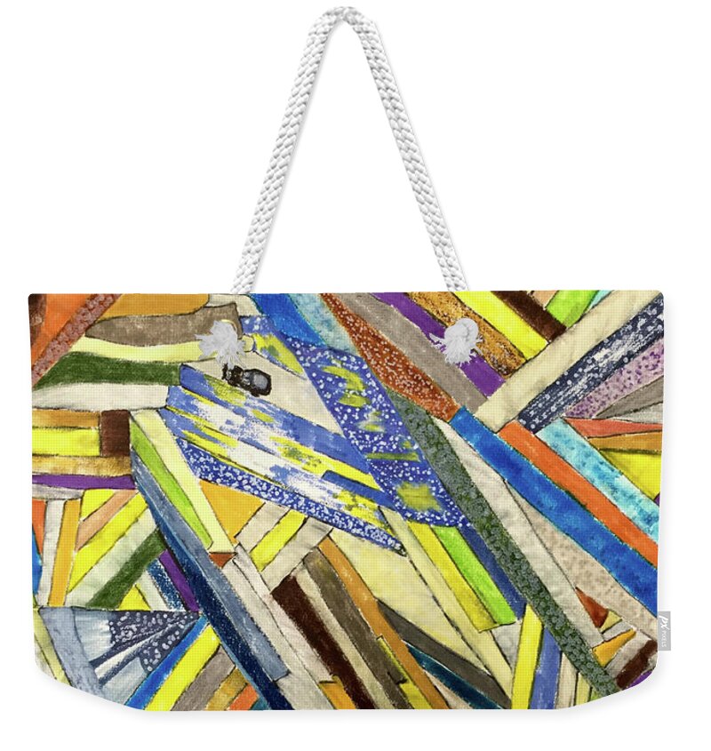 Expressionist Weekender Tote Bag featuring the painting Driving My Baby Back Home by Dennis Ellman