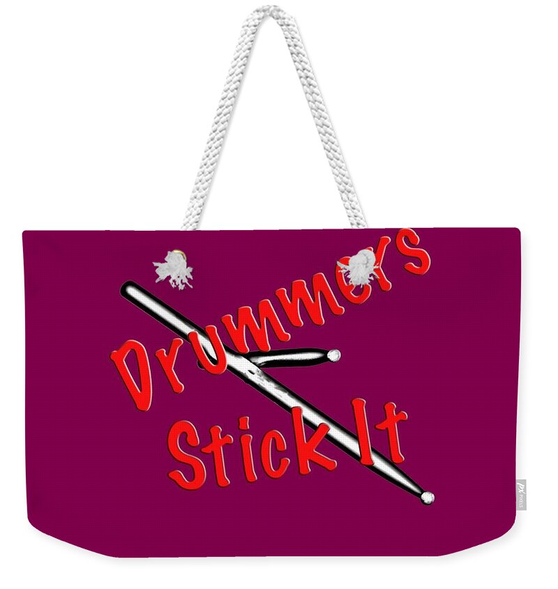 Drum Weekender Tote Bag featuring the photograph Drummers Stick It by M K Miller