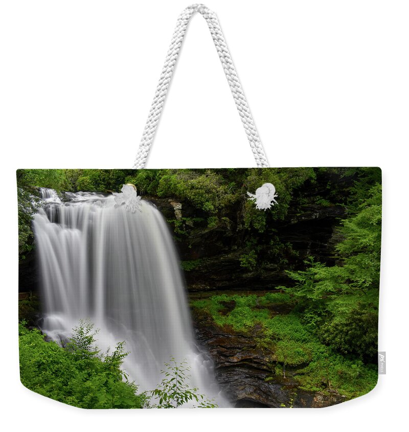 Nature Weekender Tote Bag featuring the photograph Dry Falls in Highlands, NC by Robert J Wagner