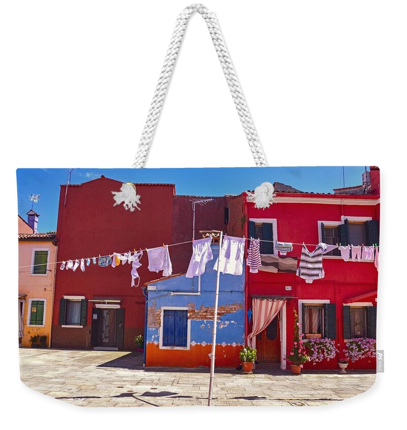 Burano Weekender Tote Bag featuring the photograph Drying Time by Shannon Kelly